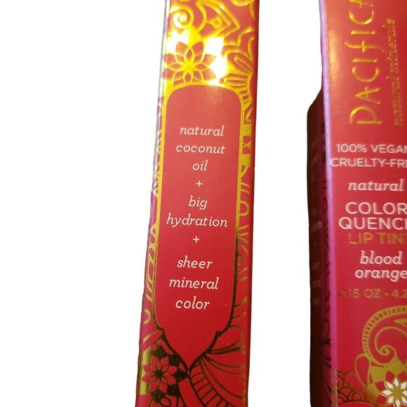 NEW Lot of 5 Pacifica BLOOD ORANGE Color Quench Lip Tint Vegan Cruelty Free - Picture 4 of 6